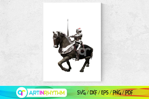 Printable knight polygon wall art SVG Artinrhythm shop 