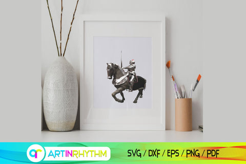 Printable knight polygon wall art SVG Artinrhythm shop 