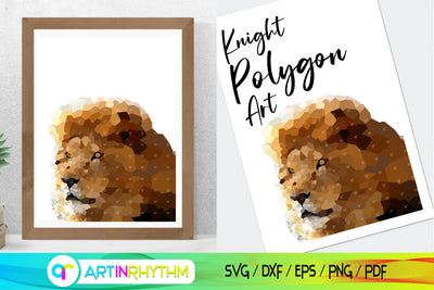 Printable lion polygon wall art SVG Artinrhythm shop 