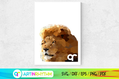 Printable lion polygon wall art SVG Artinrhythm shop 