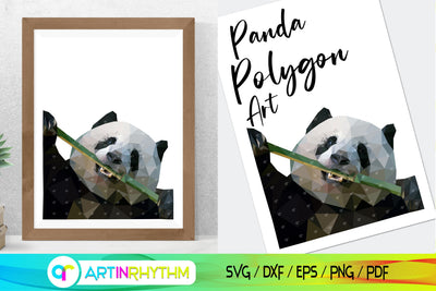Printable panda polygon wall art SVG Artinrhythm shop 