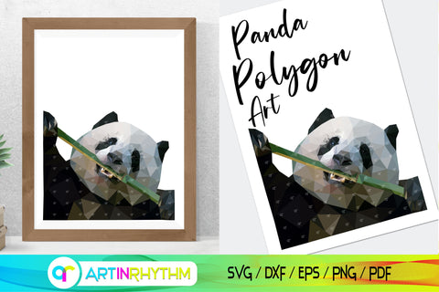 Printable panda polygon wall art SVG Artinrhythm shop 