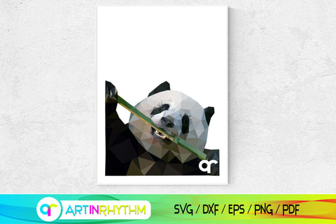 Printable panda polygon wall art SVG Artinrhythm shop 