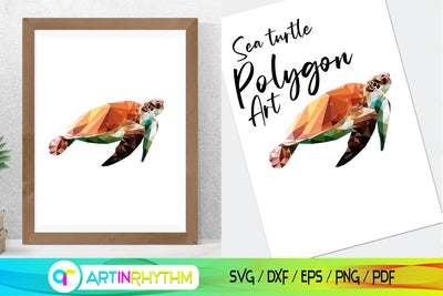 Printable sea turtle polygon wall art SVG Artinrhythm shop 