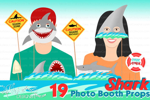 PRINTABLE Shark Photo Booth Props