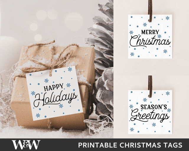 PRINTABLE Snowflake Christmas Tags | Christmas Tag Bundle Digital Pattern Wood And Walt 