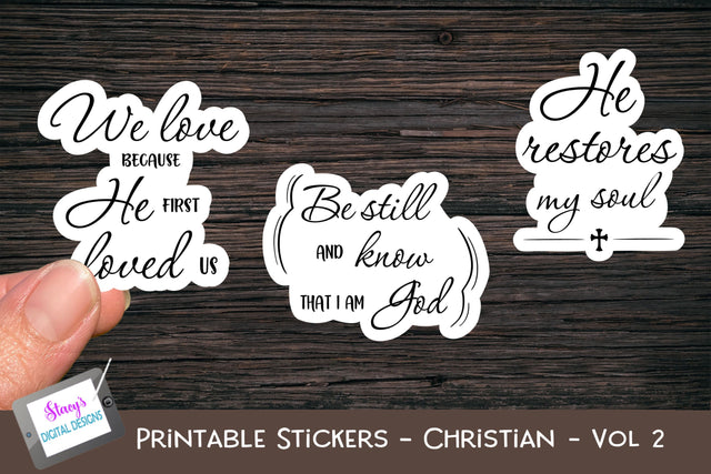 Printable Stickers - Christian Bible Verses - Vol. 2 - PNG SVG Stacy's Digital Designs 