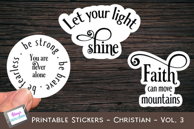 Printable Stickers - Christian Bible Verses - Vol. 3 - PNG SVG Stacy's Digital Designs 