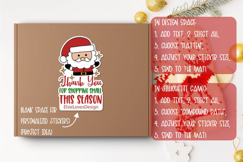 Printable Thank You for Your Business Christmas PNG Stickers Bundle SVG Elsie Loves Design 