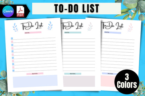 Printable To-Do List Page Canva Template Digital Pattern FloridPrintables 