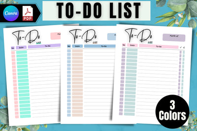 Printable to-Do List Page Canva Template Digital Pattern FloridPrintables 