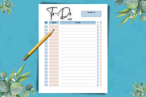 Printable to-Do List Page Canva Template Digital Pattern FloridPrintables 