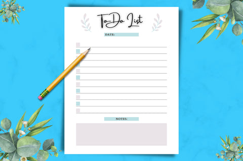 Printable To-Do List Page Canva Template Digital Pattern FloridPrintables 