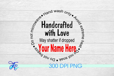 Printable Tumbler Care Label Digital Pattern Family Creations 