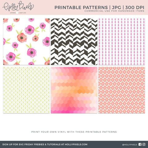 Printable Vinyl Patterns | Printable Backgrounds | My Year So Fontsy Design Shop 