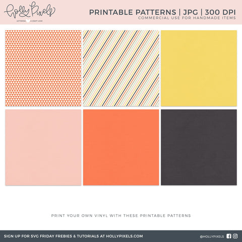Printable Vinyl Patterns | Printable Backgrounds | Right Now So Fontsy Design Shop 