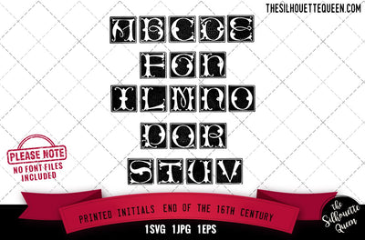 Printed Initials. End Of The 16th Century alphabets - ABC letters SVG Loveleen Kaur 