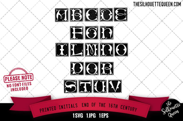 Printed Initials. End Of The 16th Century alphabets - ABC letters SVG Loveleen Kaur 