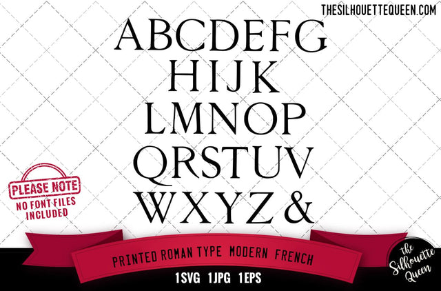Printed Roman Type. Modern French alphabets - ABC letters SVG Loveleen Kaur 