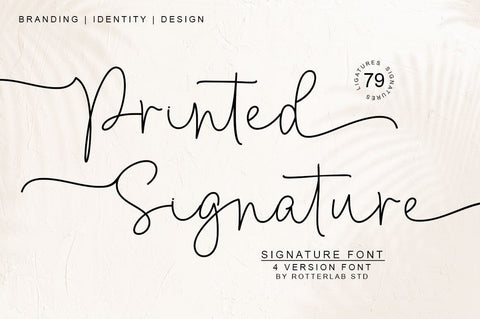 Printed Signature Font Rotterlab studio 