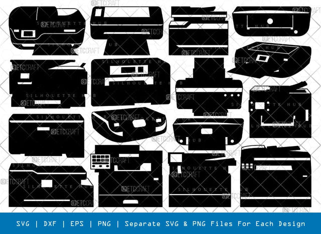Printer Silhouette, Printer SVG, Laser Printer Svg, Printer Machine Svg, Digital Printer Svg, Printer Bundle, SB00964 SVG ETC Craft 