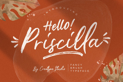 Priscilla Fancy Brush Typeface Font Creatype Studio 