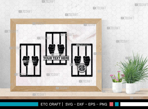 Prisoner Lattice Monogram, Prisoner Lattice Silhouette, Prisoner Lattice SVG, Jail Svg, Prisoner Svg, Police Handcuffs Svg, Hands Holding Prison Bars Svg, SB00477 SVG ETC Craft 