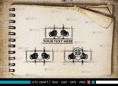 Prisoner Lattice Monogram, Prisoner Lattice Silhouette, Prisoner Lattice SVG, Jail Svg, Prisoner Svg, Police Handcuffs Svg, Hands Holding Prison Bars Svg, SB00477 SVG ETC Craft 