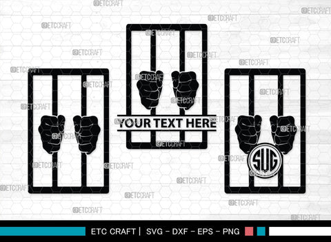 Prisoner Lattice Monogram, Prisoner Lattice Silhouette, Prisoner Lattice SVG, Jail Svg, Prisoner Svg, Police Handcuffs Svg, Hands Holding Prison Bars Svg, SB00477 SVG ETC Craft 