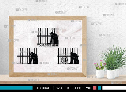 Prisoner Lattice Monogram, Prisoner Lattice Silhouette, Prisoner Lattice SVG, Jail Svg, Prisoner Svg, Police Handcuffs Svg, Hands Holding Prison Bars Svg, SB00477 SVG ETC Craft 