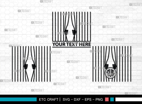 Prisoner Lattice Monogram, Prisoner Lattice Silhouette, Prisoner Lattice SVG, Jail Svg, Prisoner Svg, Police Handcuffs Svg, Hands Holding Prison Bars Svg, SB00477 SVG ETC Craft 