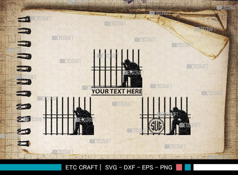 Prisoner Lattice Monogram, Prisoner Lattice Silhouette, Prisoner Lattice SVG, Jail Svg, Prisoner Svg, Police Handcuffs Svg, Hands Holding Prison Bars Svg, SB00477 SVG ETC Craft 