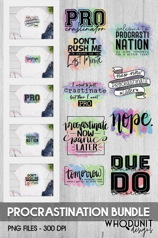 Procrastination Bundle for Sublimation SVG Whodunit Designs 
