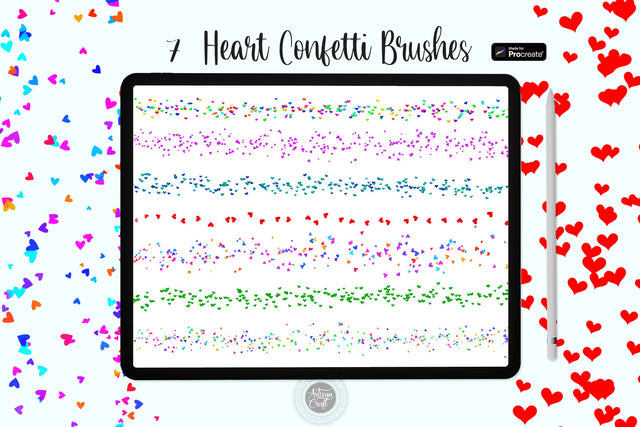 Procreate brush set of heart confetti SVG Artisan Craft SVG 