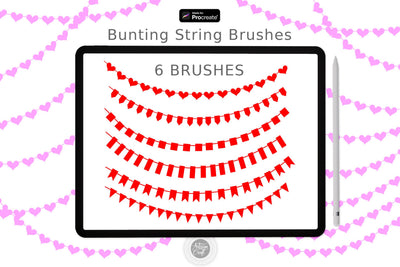 Procreate brush set with heart string bunting SVG Artisan Craft SVG 