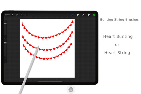 Procreate brush set with heart string bunting SVG Artisan Craft SVG 