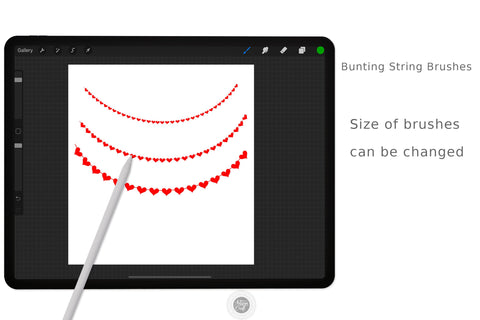 Procreate brush set with heart string bunting SVG Artisan Craft SVG 