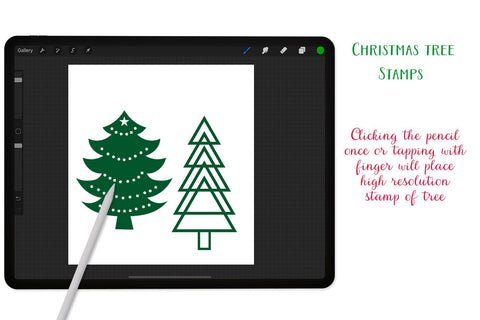 Procreate brushes for Christmas trees, Procreate stamps and scatter SVG Artisan Craft SVG 