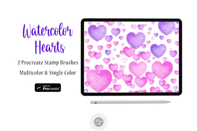 Procreate brushes watercolor Hearts SVG Artisan Craft SVG 