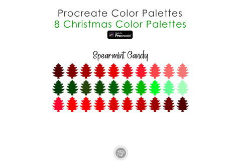 Procreate Christmas color palette Digital Pattern Artisan Craft SVG 