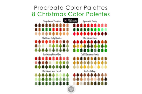 Procreate Christmas color palette Digital Pattern Artisan Craft SVG 