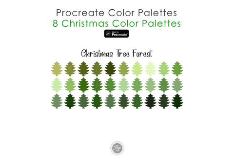 Procreate Christmas color palette Digital Pattern Artisan Craft SVG 