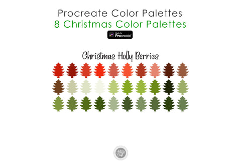 Procreate Christmas color palette Digital Pattern Artisan Craft SVG 