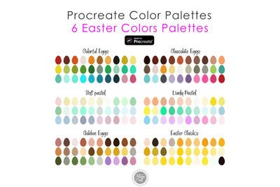 Procreate color palettes for Easter Digital Pattern Artisan Craft SVG 