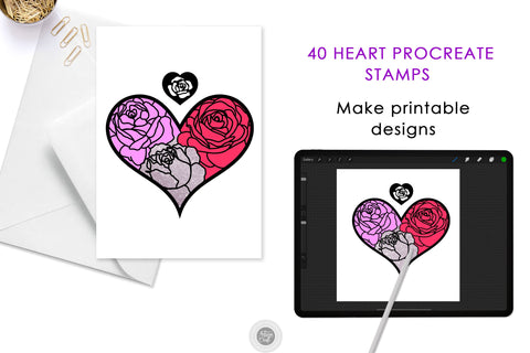 Procreate heart stamps 40 SVG Artisan Craft SVG 