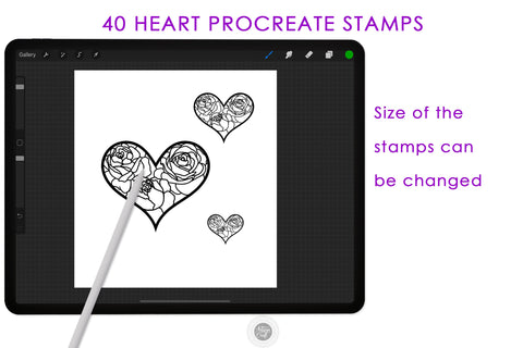 Procreate heart stamps 40 SVG Artisan Craft SVG 