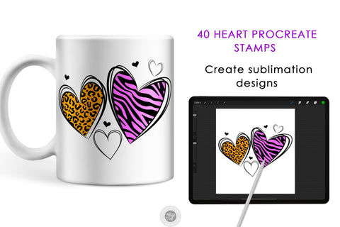 Procreate heart stamps 40 SVG Artisan Craft SVG 