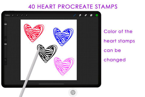 Procreate heart stamps 40 SVG Artisan Craft SVG 