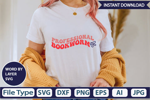 Professional Bookworm SVG Cut File SVG DesignPlante 503 