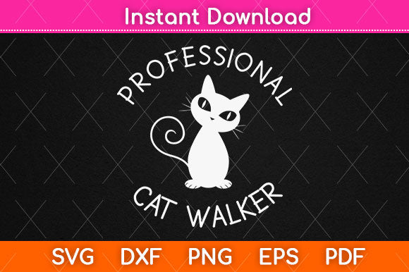 Professional Cat Walker Svg Png Dxf Digital Cutting File SVG Helal 